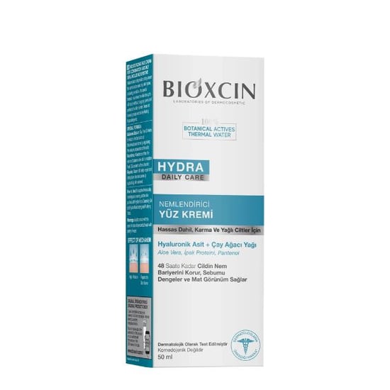Bioxcin Hydra Nemlendirici Yüz Kremi Hasas Dahil, Karma ve Yağlı Ciltler İçin 50 ml