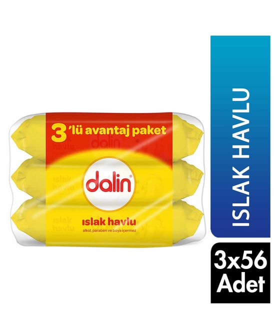 Dalin Islak Havlu 56 X 3'lü Avantaj Paketi