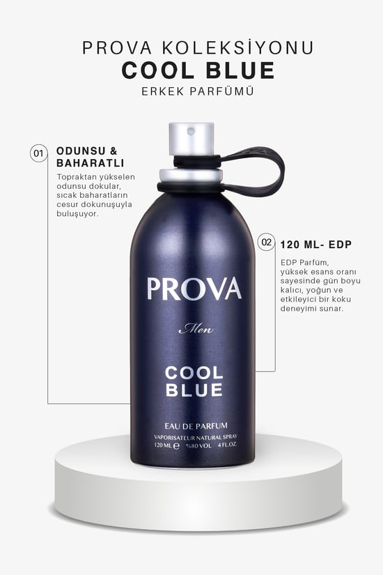 Prova Cool Blue Edp Odunsu Baharat Erkek Parfüm 120 Ml