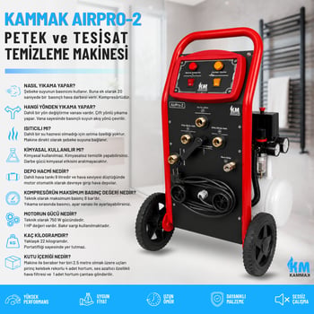 Kammak Airpro-2 Çift Yönlü Kompresörlü Petek Temizleme Makinesi