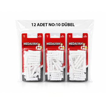 Medalyan Dl-48 ( No-10 ) ( 12pcs ) Dübel Beyaz & Plastik