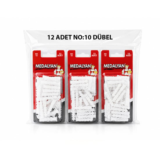 Medalyan Dl-48 ( No-10 ) ( 12pcs ) Dübel Beyaz & Plastik