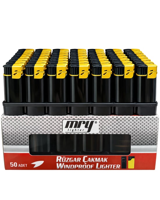 Mry Dolumlu Izgaralı Rüzgar Jet Çakmak (Sarı)