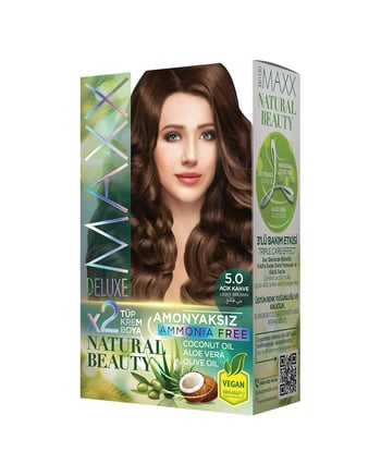Maxx Deluxe Natural Beauty Amonyaksız Set Boya 5.0 Açık Kahve