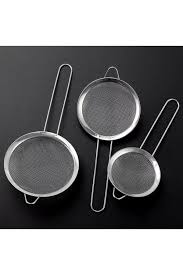 Bayhome 3'lü Metal Süzgeç-20-22-24 Cm Metal Süzgeç-paslanmaz Çelik Çay/bitki/kahve/un Süzgeç