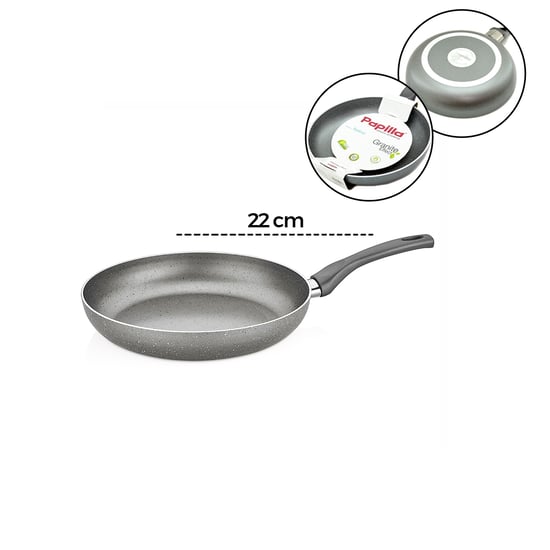 Papilla Fred ( Frying Pan ) ( 22 Cm ) ( Maxi ) ( Granit Tava ) ( Gri Kırçıllı ) ( Tek Saplı ) ( Brkt-712272 )