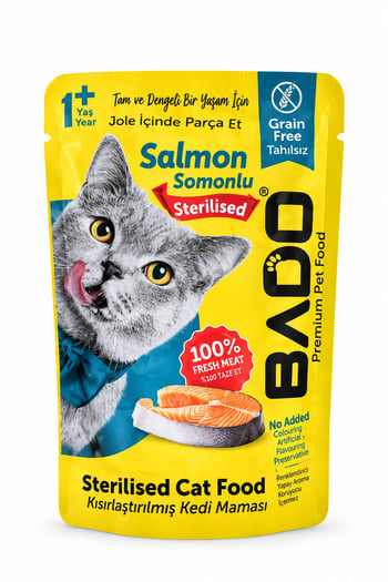 Bado Yaş Mama 85gr Kısırlaştırılmış Somonlu
