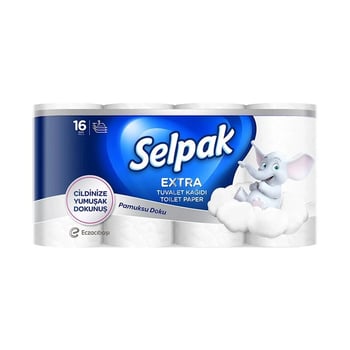 Selpak 3 Katlı Extra Tuvalet Kağıdı Pamuksu Doku 16'lı