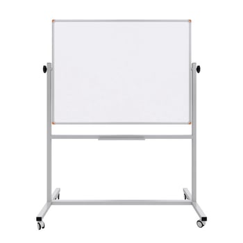 Emaye Yüzey 360° Dönerli Mobil Yazı Tahtası 90x120cm Beyaz
