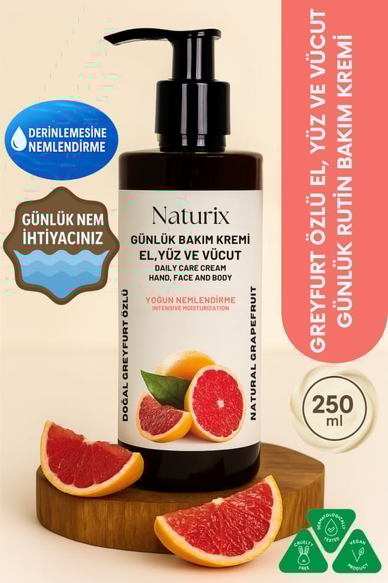 Naturix Greyfurt Özlü El Yüz Ve Vücut Bakım Kremi 250 ml