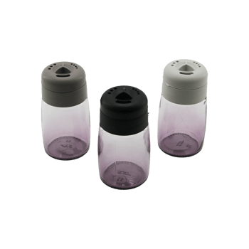 Qlux C-00271 ( Star Oval ) ( Renkli Cam ) Tuzluk & Baharatlık ( 100cc ) ( Renkli Plastik Kapak= 3 Sitil Döküm )