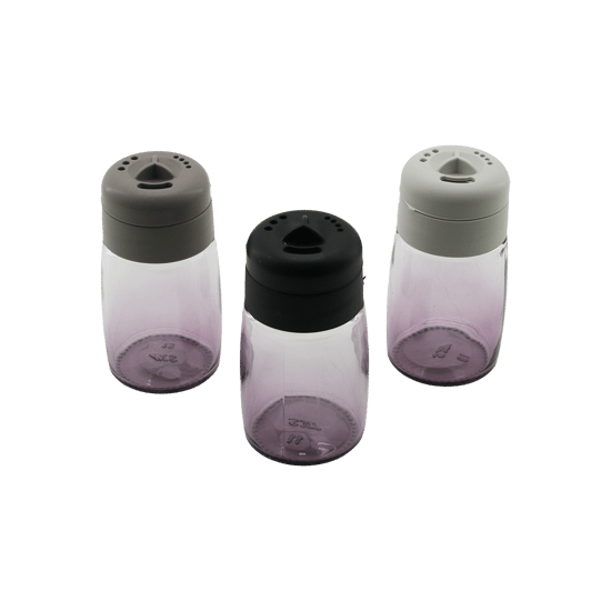 Qlux C-00271 ( Star Oval ) ( Renkli Cam ) Tuzluk & Baharatlık ( 100cc ) ( Renkli Plastik Kapak= 3 Sitil Döküm )