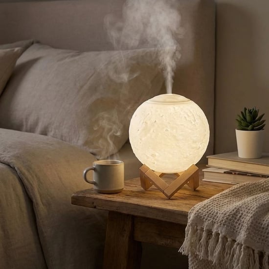 Buffer® 3d Ay Tasarımlı Su Yenilemeli Usb Hava Nemlendiricisi – Dokunmatik, 3 Renk İşık Modlu (gün İ