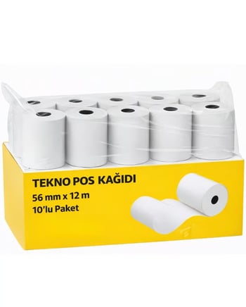 Tekno Pos Kağıdı 56 Mm 12 M 10'lu Paket