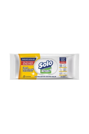 Solo Ultra Güç Limon & Portakal Yüzey Temizleme Mendili 100 Yaprak