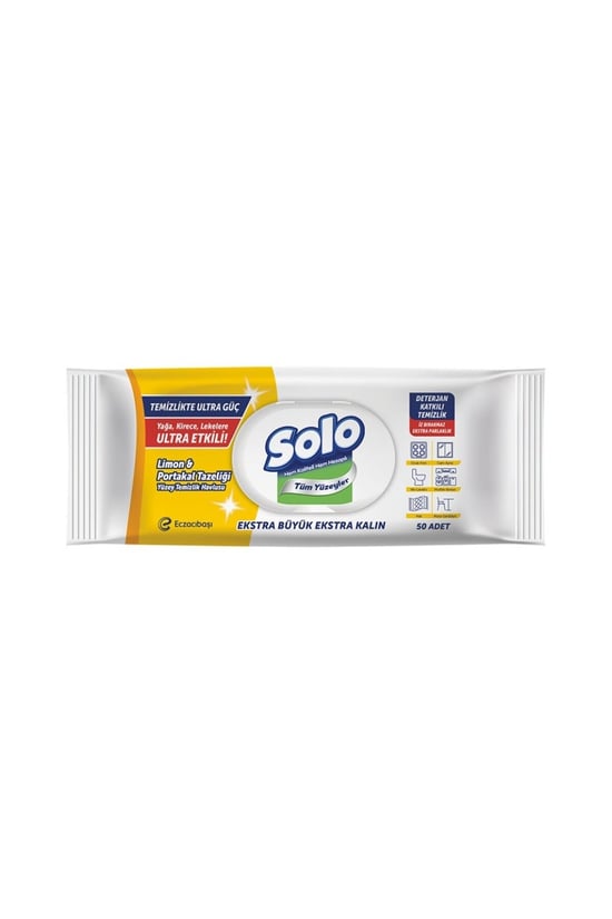 Solo Ultra Güç Limon & Portakal Yüzey Temizleme Mendili 100 Yaprak