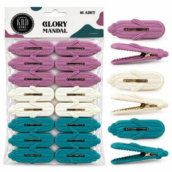 Krd Home Krd-8758 ( 16pcs ) Glory Çamaşır Mandalı ( Renkli Plastik & Kabartma Desenli )