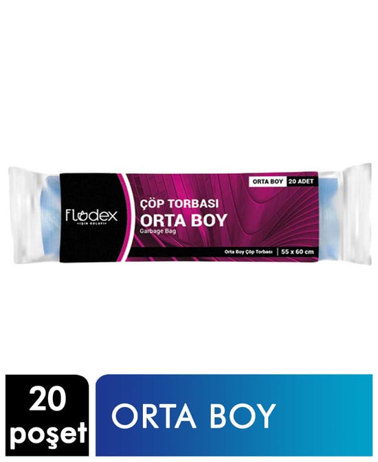 Flodex Extra Güçlü Çöp Torbası Orta Boy 20'li Paket