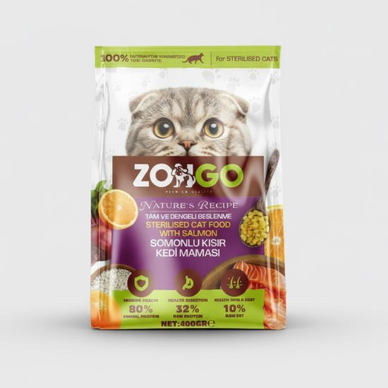 Zongo Kısır Kedi Maması Somonlu 400gr