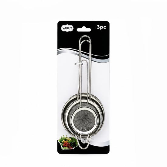 Yakut-9791 ( 3pcs Set ) ( Mini= 5-7-8cm ) Tel Süzgeç ( Metal Çerçece ) ( Metal Sap=8.5-10.5-10.5cm )
