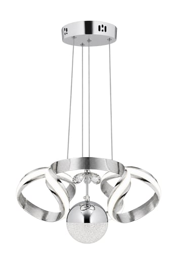 Çizgili Kasa Krom Diana Power Led Avize
