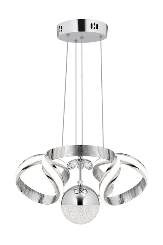 Çizgili Kasa Krom Diana Power Led Avize