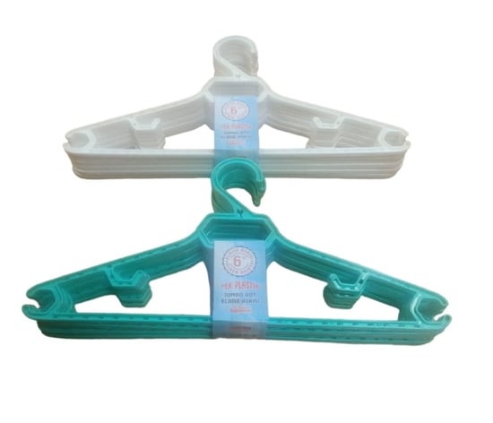 Tek Plastik Elbise Askısı Jumbo 12 Li-farklı Renklerde