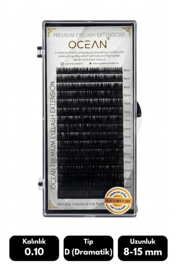 Ocean 0.10d Dramatik Kıvrım Mix Soft Eyelash Doğal İpek Kirpik 16'lı