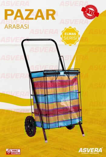 Elmas Serisi – Katlanabilir Kalın Telli Pazar Arabası | Tekerlekli Market & Alışveriş Çantalı Araç
