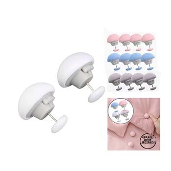 İ20-017 ( 4pcs ) ( Kumaş Kaplama & Mix Renk ) Mantar İğne Uçlu Yorgan Klips & Nevresim Tutucu Sabitleyici