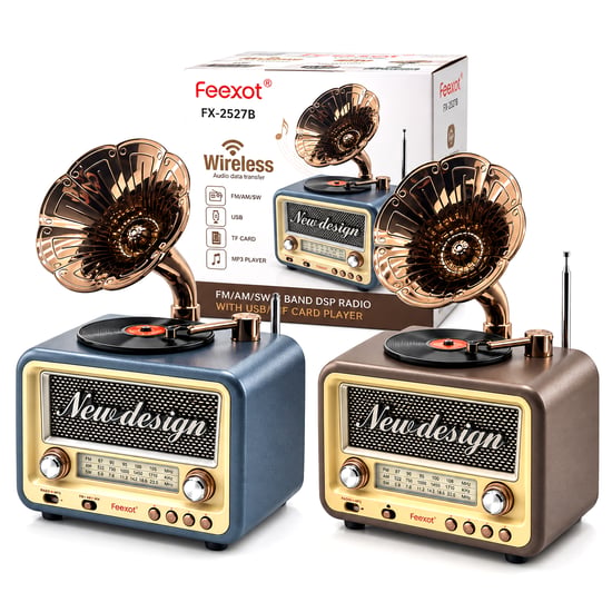 Feexot Fx-2527b Pl-4721 ( İbreli ) Gramafon Radyo & Retro ( Am & Fm & Sw )( Usb & Type-c Sarjlı )( Bt & Tf & Usb ) Speaker
