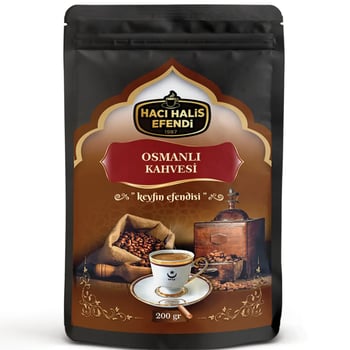 Hacı Halis Efendi Osmanlı Kahvesi 200 Gr 8 Karışımlı Yumuşak İçimli Doypack Paket