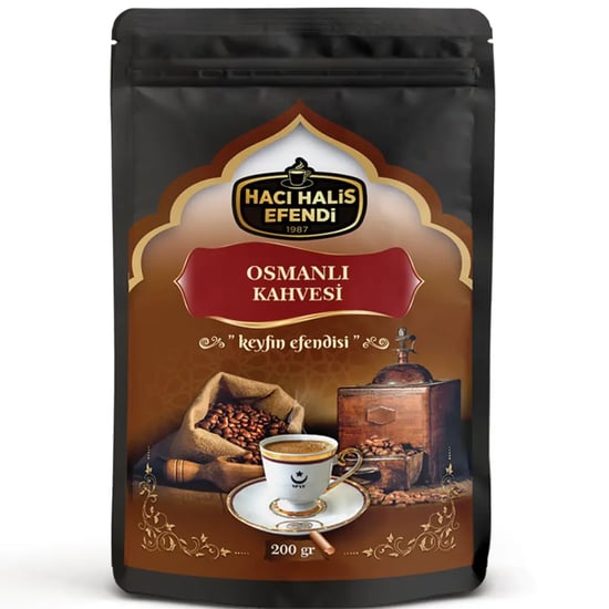 Hacı Halis Efendi Osmanlı Kahvesi 200 Gr 8 Karışımlı Yumuşak İçimli Doypack Paket