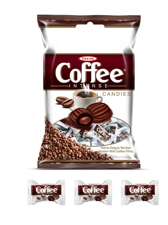 Tayaş Coffee İntense Kahve Aromalı Sert Şeker 90 Gr Poşetli