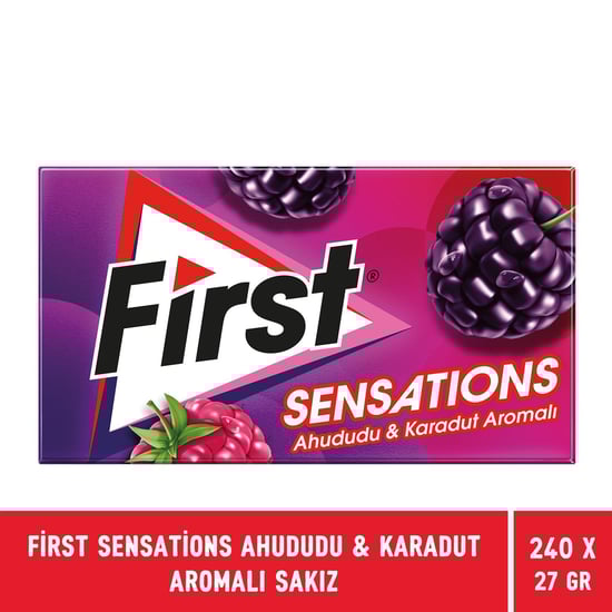 First Sensations Ahududu & Karadut Aromalı Sakız 27 Gr X 240 Ade