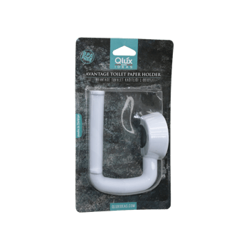 Qlux L-00107 Avantage Tuvalet Kağıtlık ( Beyaz Plastik ) ( Yapışkanlı & Vidalı Montaj )