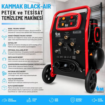 Kammak Black-air 2hp 24lt Havalı Darbeli Kompresörlü Petek Temizleme Makinesi