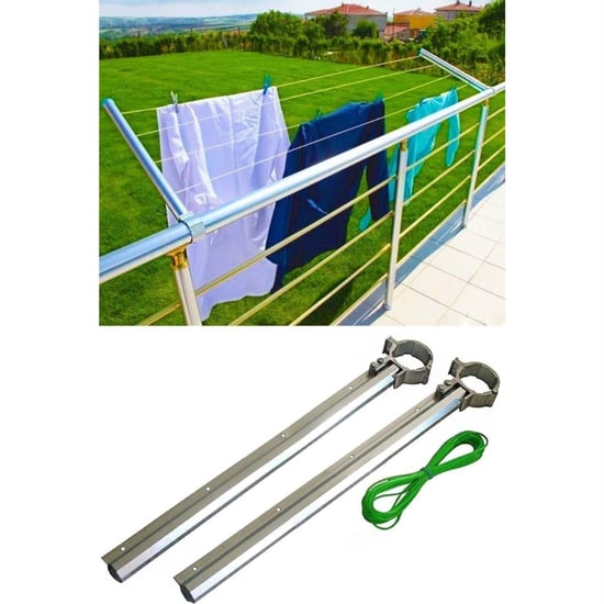 Asvera - %100 Alüminyum Pratik Balkon Çamaşır Kurutmalığı - %100