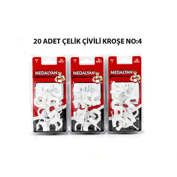 Medalyan Dl-41 ( No-5 ) ( 20pcs ) Çelik Çivili Kroşe