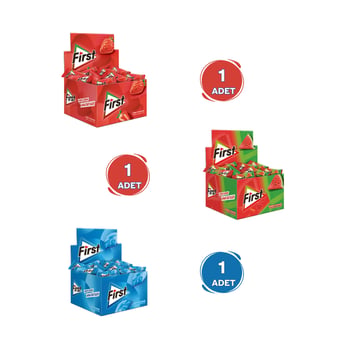 First Keskin Nane & Çilek & Karpuz Aromalı Tekli Sakız 1,7 gr - 600 Adet
