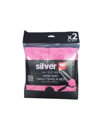 Silver Home 265 Gsm 38x38 Cm 2'li Süper Emici Kurulama Bezi-pembe
