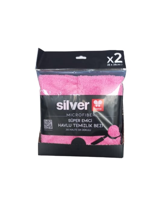 Silver Home 265 Gsm 38x38 Cm 2'li Süper Emici Kurulama Bezi-pembe