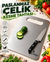 Küçük Boy Paslanmaz Çelik Mutfak Kesme-doğrama Tahtası 16x24 Cm