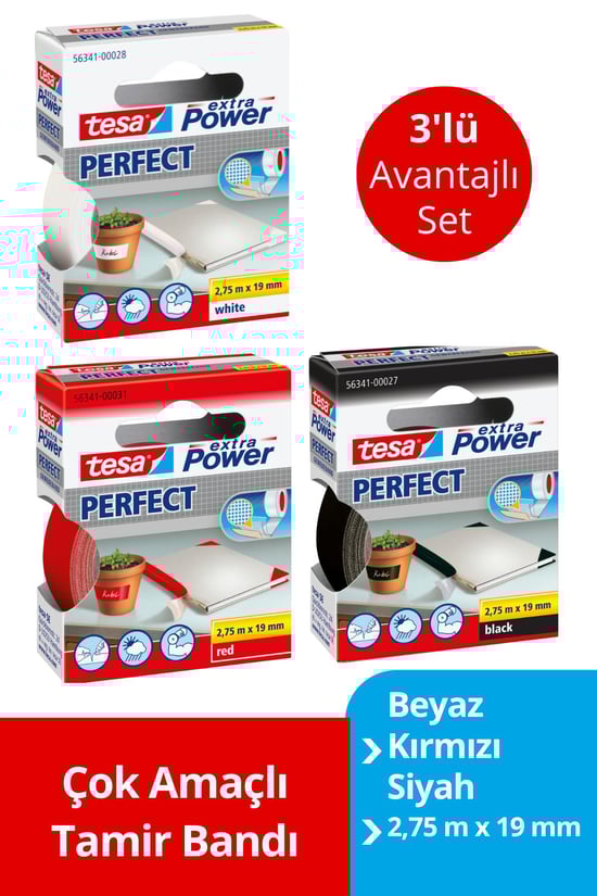 Tesa 3'lü Avantajlı Set Onarım Bandı