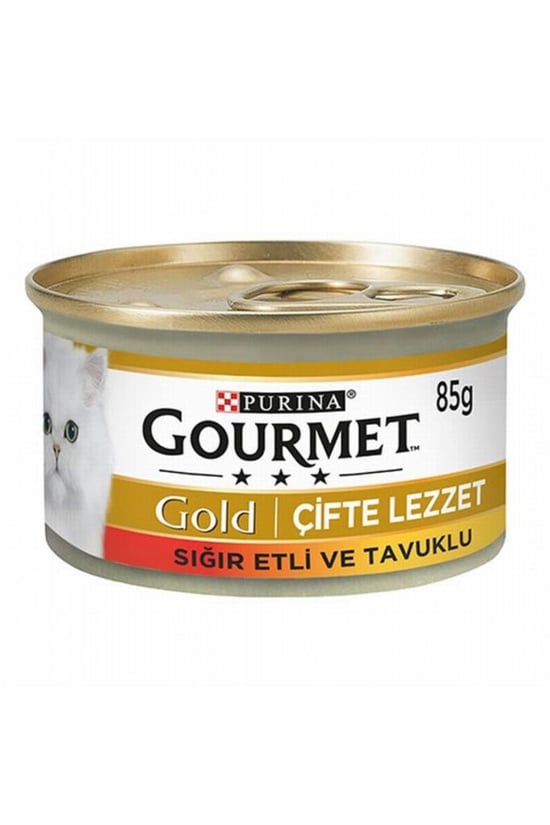 Gourmet Gold Çifte Lezzet Sığır Etli Tavuklu Yetişkin Kedi Konservesi 85 Gr