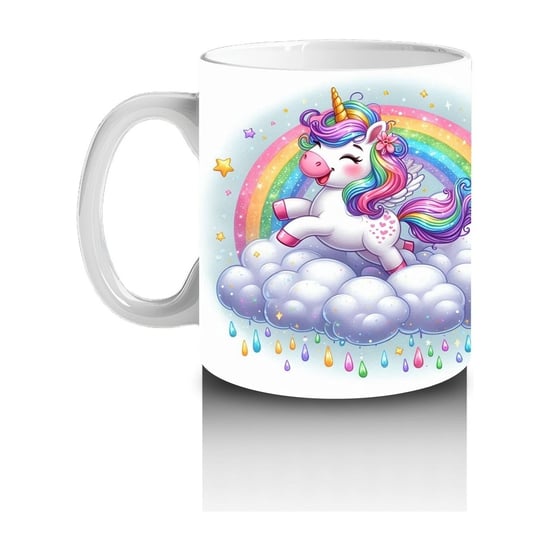 Çocuklara Sütü Sevdiren Gökyüzünde Parıldayan Unicorn Kupa Bardak
