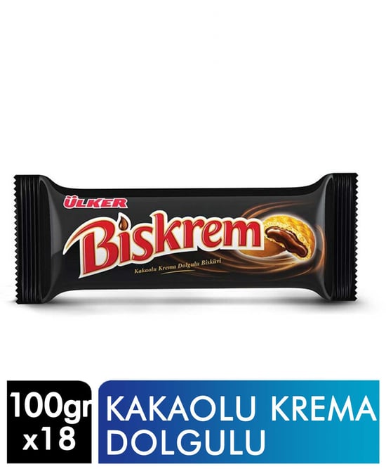 Ülker Biskrem Bisküvi Kakaolu Rulo 100 Gr Krema Dolgulu