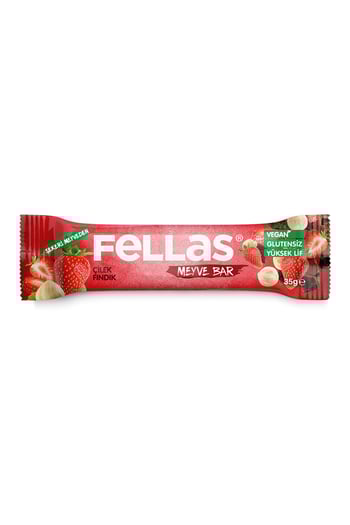 Fellas Meyve Bar - Çilekli ve Fındıklı 35g x 12 Adet