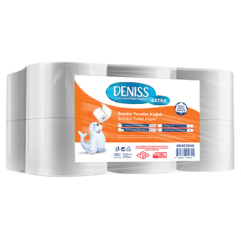 Deniss 40403040 Extra Jumbo Tuvalet Kağıdı 4 Kg 92 Mt 12'li