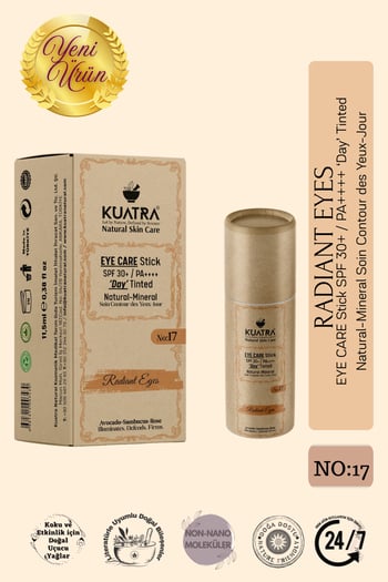 Kuatra Radiant Eyes Göz Çevresi Doğal Mineral Antiaging, Antioksidan Gündüz Bakım Stick Spf 30+